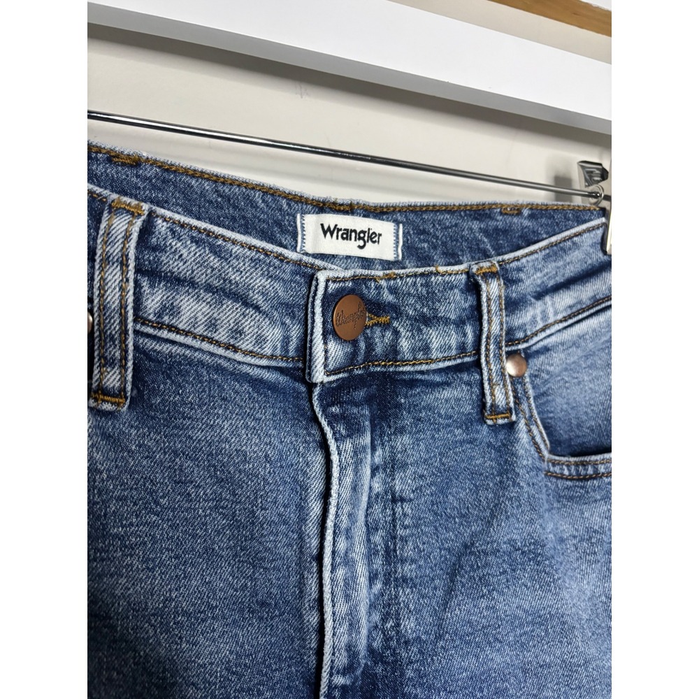 Wrangler Westward Crop Flare Jeans 27 High Rise Western Boho Denim - Picture 2 of 5